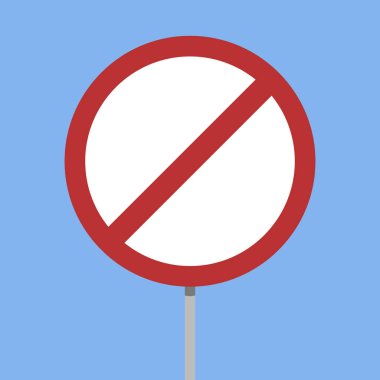 Mavi arka planda işaret yok