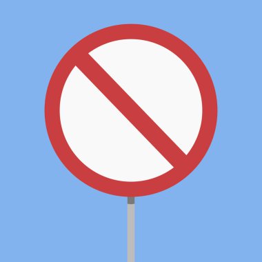 Mavi arka planda işaret yok