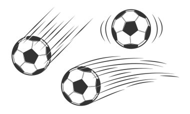 Futbol topu hareket halinde. Vektör çizimi