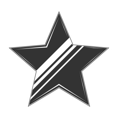 Vintage yıldız simgesi. Tek renkli yıldız. Vektör Yıldız tasarım logosu, amblemi, etiket için. 