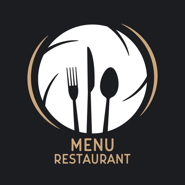 Vintage Restauracja Menu Logo Widelec Nóż Łyżka Ikony Restauracja Emblemat — Wektor stockowy