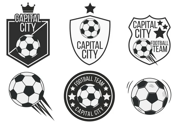 Futbol Futbol Amblemleri Şablonları Futbol Takımı Amblemleri Etiketleri Logoları Vektör — Stok Vektör