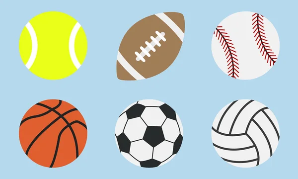 Colorful Sport Balls Isolated Purple Background Cartoon Style Sport Icons — Stock Vector