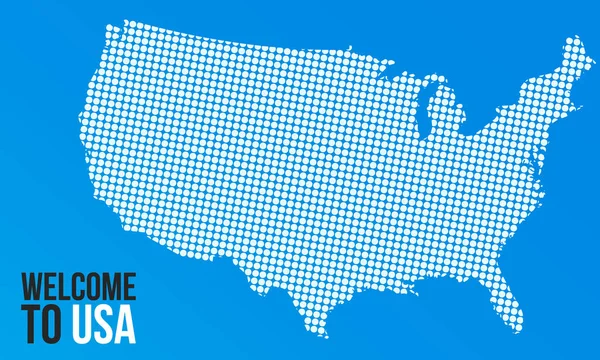 アメリカ合衆国の点線の地図 ベクトル図 — ストックベクタ