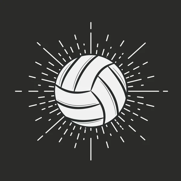 Vintage Voleybol logo, etiket, amblem. Vektör çizim.