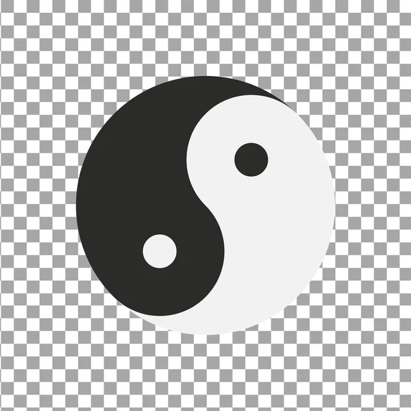 Saydam arka plan üzerinde izole Ying-Yang sembolü. Vektör çizim