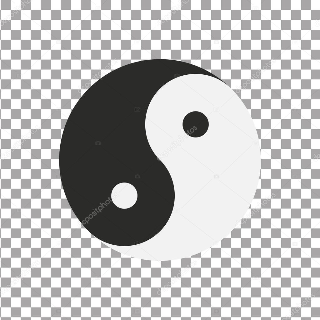 Ying-Yang symbol isolated on transparent background. Vector illustration