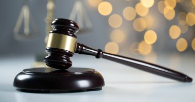 Hukuk ve Justive, altın bokech arka plan