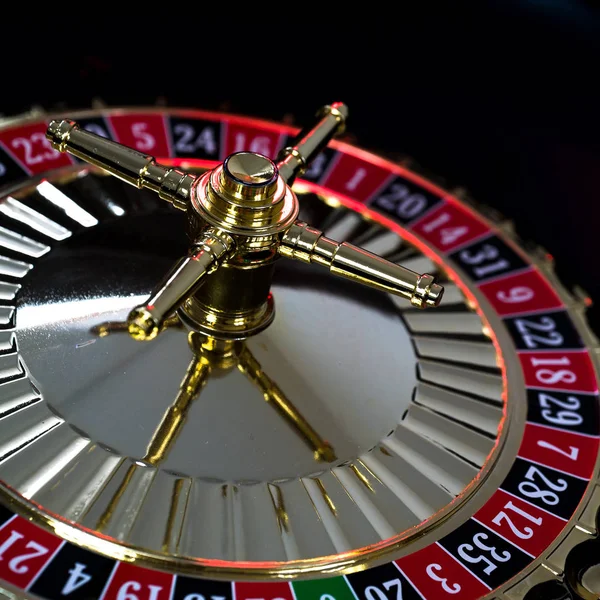 Casino Hintergrund Pokerchips Spieltisch Roulette Rad Bewegung — Stockfoto