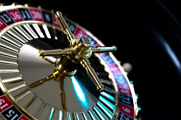 Casino Hintergrund Pokerchips Spieltisch Roulette Rad Bewegung — Stockfoto