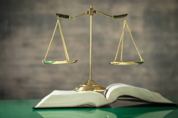 Lawyers Office Room Scales Justice Book — Stock Photo, Image