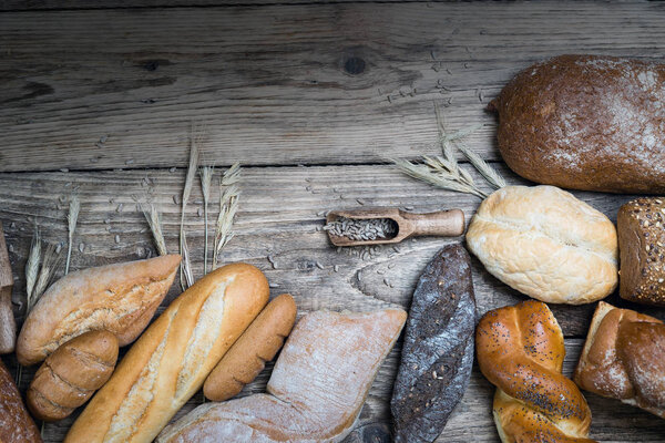 variety of fresh homemade breads and pastries