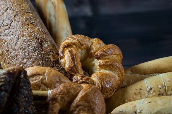 Variété Pains Pâtisseries Frais Faits Maison — Photo