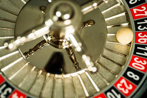 Casino Roulette Wheel Närbild Visa — Stockfoto