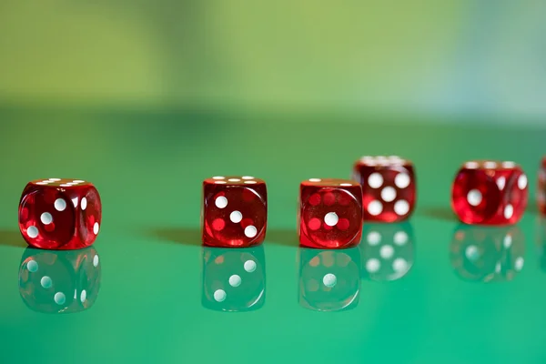 Colorful Game Dice Dots Blurred Background — Stock Photo, Image