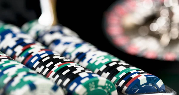 Close Colorful Gaming Poker Chips — Stock Photo, Image
