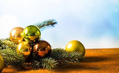 Yeni yıl ve yılbaşı süslemeleri. Kutlama yeni yıl kavramı.