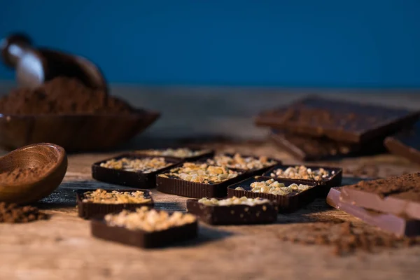 Vielfalt Frischen Hausgemachten Schokoladenpralinen — Stockfoto