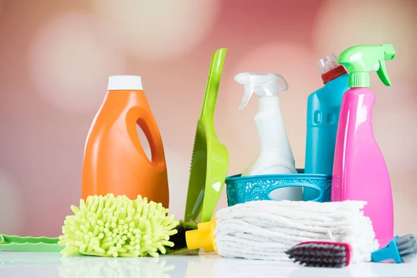 Herramientas Coloridas Para Lavar Limpiar Habitación — Foto de Stock