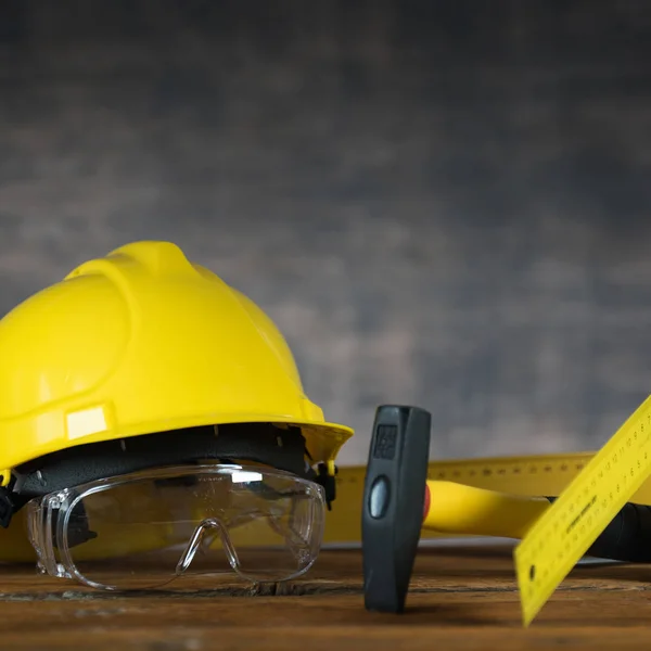 Conjunto Amarillo Herramientas Para Reparación Construcción — Foto de Stock