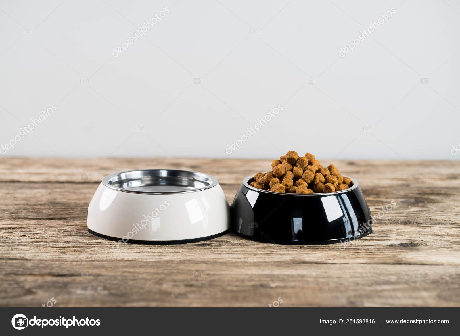 Bowls Dry Dog Food Water Floor Stock Photo by ©AerialMike 251593816