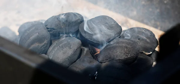 Гаряче Готове Вугілля Гриля Відкритому Повітрі — стокове фото