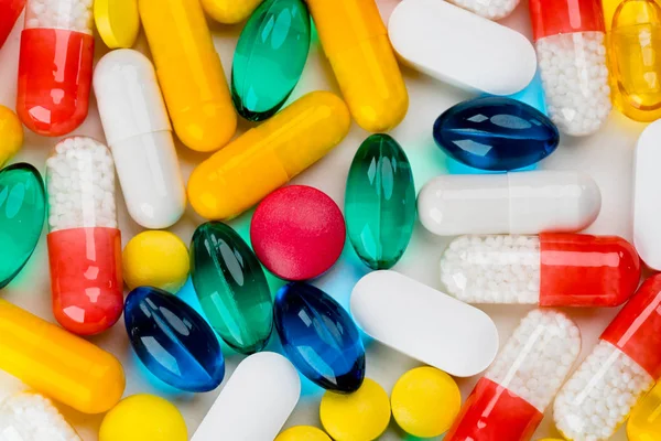 Close Colorful Pills Treatment — Stock Photo, Image