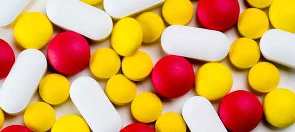 Close Colorful Pills Treatment — Stock Photo, Image