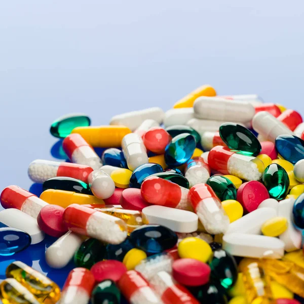 Close Colorful Pills Treatment — Stock Photo, Image