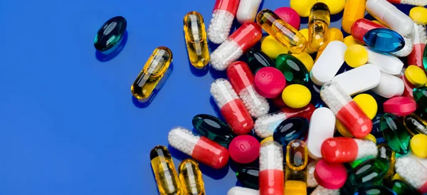 Close Colorful Pills Treatment — Stock Photo, Image