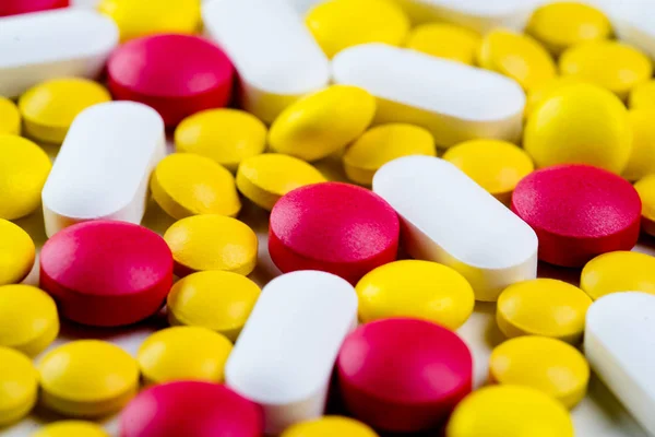 Close Colorful Pills Treatment — Stock Photo, Image