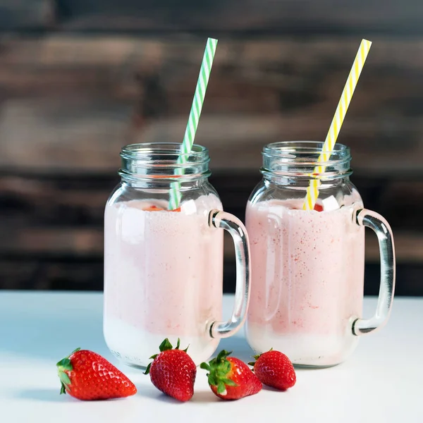 Smoothie Strawberries Healthy Eating Concept — Stock Photo, Image