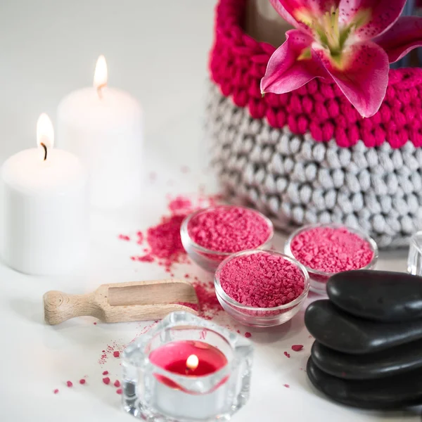 Aromatherapie Concept Kaarsen Biologische Remedie Voor Ontspanning — Stockfoto