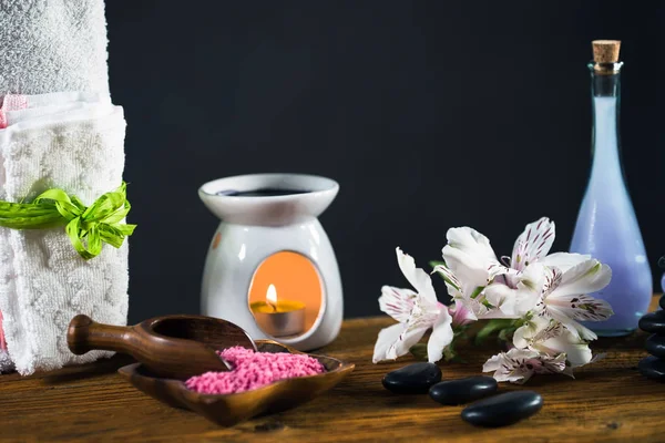 Aromatherapie Concept Kaarsen Biologische Remedie Voor Ontspanning — Stockfoto