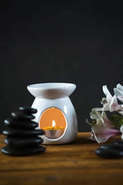 Aromatherapy Concept Candles Organic Remedy Relaxation — Stock Photo, Image