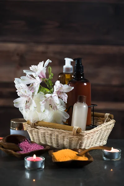 Aromatherapie Concept Kaarsen Biologische Remedie Voor Ontspanning — Stockfoto