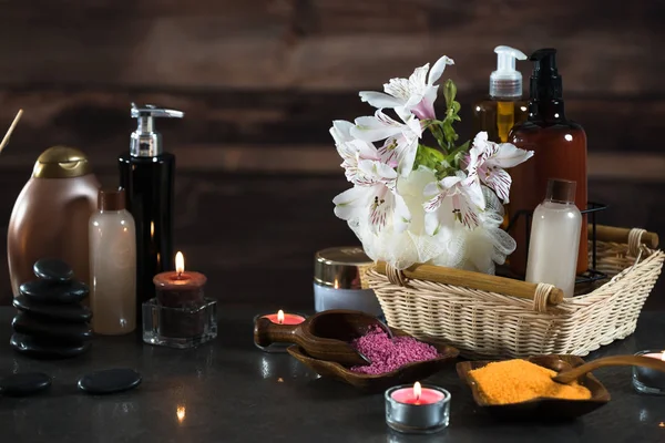 Aromatherapie Concept Kaarsen Biologische Remedie Voor Ontspanning — Stockfoto