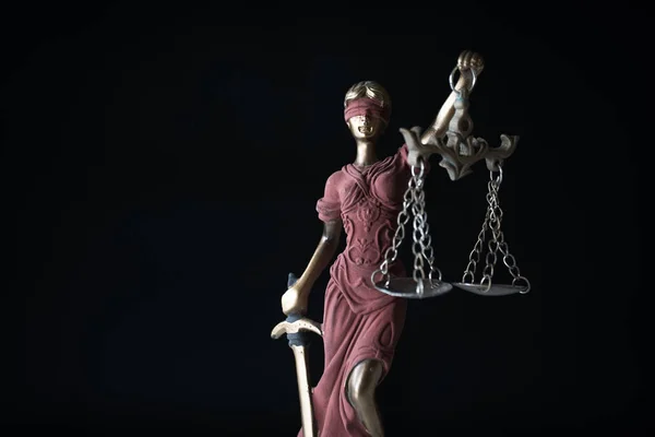 Statue Blind Goddess Themis Blurred Background — Stock Photo, Image