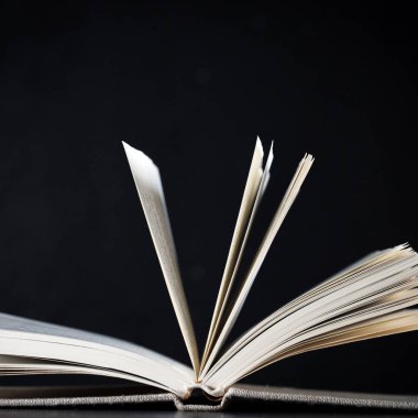 masada açık kitap, koyu arka plan