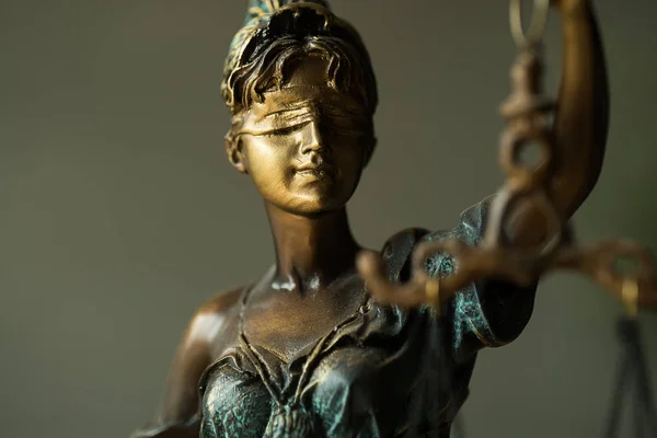 Estátua Deusa Cega Themis Lei Justiça Conceito — Fotografia de Stock