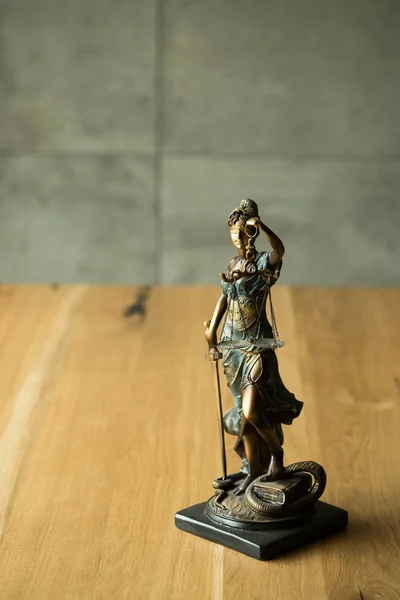 Estátua Deusa Cega Themis Lei Justiça Conceito — Fotografia de Stock