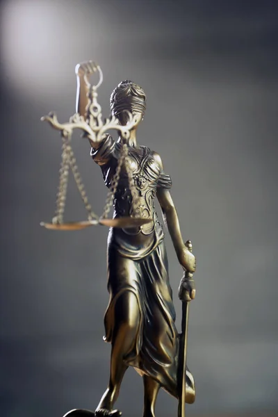 Standbeeld Van Blinde Godin Themis Recht Rechtvaardigheid Concept — Stockfoto