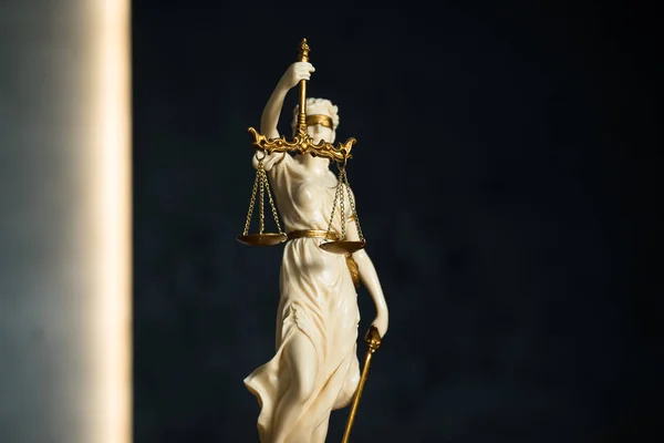 Legge Giustizia Statua Della Dea Cieca Themis — Foto Stock