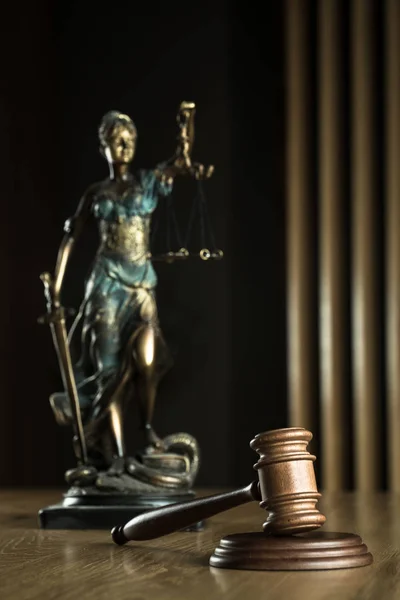Jog Igazságszolgáltatás Themis Vak Istennő Szobra — Stock Fotó