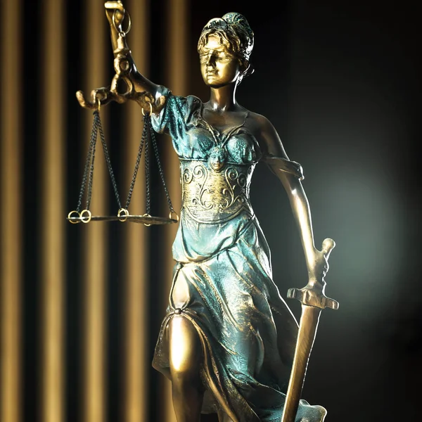Ley Justicia Estatua Diosa Ciega Themis — Foto de Stock