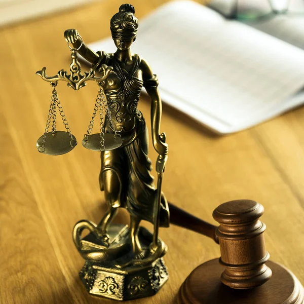 Lei Justiça Estátua Deusa Cega Themis — Fotografia de Stock
