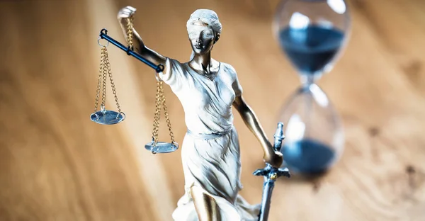 Recht Rechtvaardigheid Standbeeld Van Blinde Godin Themis — Stockfoto