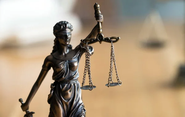 Статуя Правосудия Крупный План Женского Правосудия Оправдания — стоковое фото