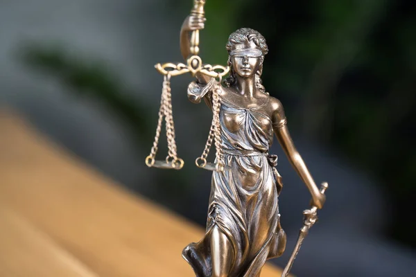 Statue Justice Closeup Figure Lady Justice Justitia — Stock Photo, Image