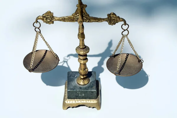 Zbliżenie Wagi Wagi Waga Koncepcja Prawa Sprawiedliwości — Zdjęcie stockowe
